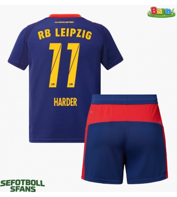 RB Leipzig Conrad Harder #11 Bortaställ Barn 2025-26 Kortärmad (+ Korta byxor)